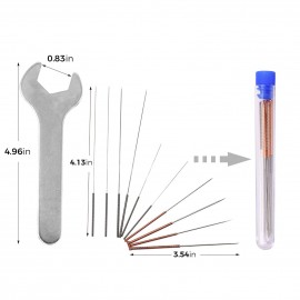 3D Printer Nozzles Maintenance Tool Kit MK10 M7 Thread Extruder Brass Nozzle 0.2/0.4/0.6/0.8/1.0mm Print Head with Cleaning Needles Wrench for 3D Printer