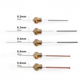 3D Printer Nozzles Maintenance Tool Kit MK10 M7 Thread Extruder Brass Nozzle 0.2/0.4/0.6/0.8/1.0mm Print Head with Cleaning Needles Wrench for 3D Printer