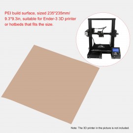 235*235mm PEI Build Surface Plate High Temperature Resistant with Adhesive Backing for Ender-3 3D Printer Hotbed Heated Bed