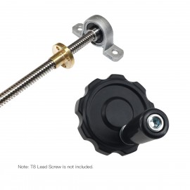 3D Printer Parts Black Aluminum Alloy Hand Wheel 62mm Diameter with Bakelite Handle Machine Tool for T8 Lead Screw