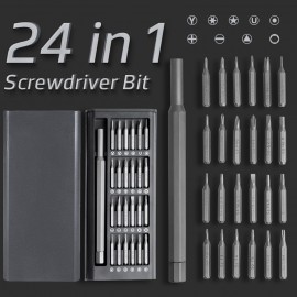 Multi-Purpose 24pcs Magnetic Screwdriver Kit with Detachable Handle Tools for 3D Printer Mobile Phone Smartphone Game Console Tablet PC Furniture Bicycle Outdoor Repair