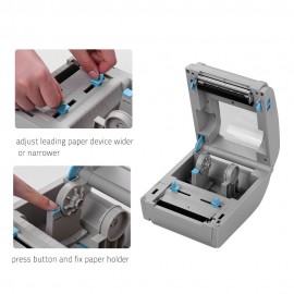 9210L Multifunction Desktop 110mm Thermal Paper Printer Barcode Label Printer USB BT   Communication Interface Label Maker for Warehousing Manufacturing Industry Specimen Marking Price Tag Printing EU Plug