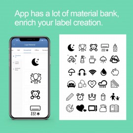 Portable Handheld Thermal Label Printer Wireless BT Label Maker Sticker Machine Compatible with iOS Android Smartphone for Home Office School Supermarket Store Labeling Barcodes Journals Name Commodity Price