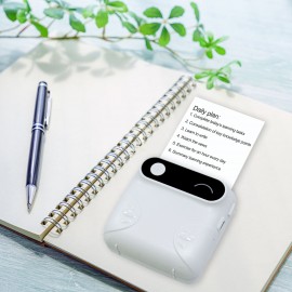 Mini BT Wireless Pocket Printer Portable Instant Mobile Printer Thermal Paper Receipt Printer Label Sticker Compatible with Android iOS Smartphone Windows for Journal Study Notes Memo Photo Picture Printing