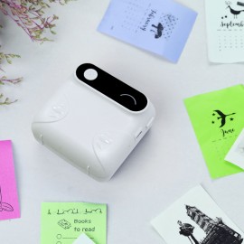 Mini BT Wireless Pocket Printer Portable Instant Mobile Printer Thermal Paper Receipt Printer Label Sticker Compatible with Android iOS Smartphone Windows for Journal Study Notes Memo Photo Picture Printing