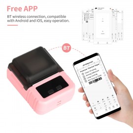 Portable Thermal Printer Handheld Label Printer 203dpi Support 20-50mm Paper Width Multiple Language Print Use with APP for Jewelry Clothes Tag Comaptible with Android iOS Smartphone