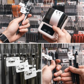 Portable Thermal Printer Handheld Label Printer 203dpi Support 20-50mm Paper Width Multiple Language Print Use with APP for Jewelry Clothes Tag Comaptible with Android iOS Smartphone