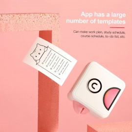 L1 Pocket Thermal Photo Printer 200dpi Portable BT Wireless Receipt Label Sticker Maker for Work Plan Memo Study Notes Lists Journal Printing Compatible with Android iOS Smartphone