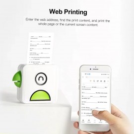 L1 Pocket Thermal Photo Printer 200dpi Portable BT Wireless Receipt Label Sticker Maker for Work Plan Memo Study Notes Lists Journal Printing Compatible with Android iOS Smartphone