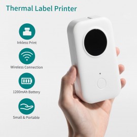Portable Label Printer Wireless Thermal Printer 203dpi 6/12/14/15mm Label Width BT Connection with APP Support Multiple Languages with 3 Roll Label Paper for Home Office Organization Jewelry Cable Wire