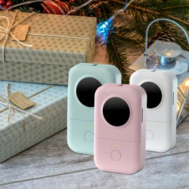 Portable Label Printer Wireless Thermal Printer 203dpi 6/12/14/15mm Label Width BT Connection with APP Support Multiple Languages with 3 Roll Label Paper for Home Office Organization Jewelry Cable Wire