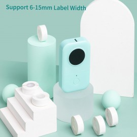 Portable Label Printer Wireless Thermal Printer 203dpi 6/12/14/15mm Label Width BT Connection with APP Support Multiple Languages with 3 Roll Label Paper for Home Office Organization Jewelry Cable Wire