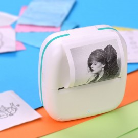 Mini Pocket Printer BT Wireless Portable Instant Mobile Printer 57mm Thermal Paper Receipt Label Sticker Memo Photo Picture Printing Compatible with Android iOS Smartphone Windows