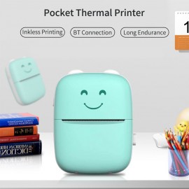 Mini Portable Thermal Printer BT Wireless Printer 203dpi with 1 Roll Thermal Paper Compatible with Android iOS for Printing Error Photo Memo Journal List Receipt Sticker Label