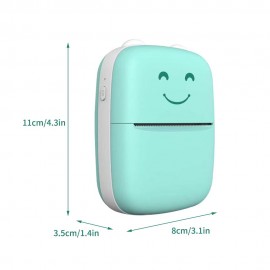 Mini Portable Thermal Printer BT Wireless Printer 203dpi with 1 Roll Thermal Paper Compatible with Android iOS for Printing Error Photo Memo Journal List Receipt Sticker Label
