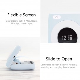 Pocket Printer BT Wireless Thermal Printer Portable Mobile Printer 300dpi for Photo Picture Receipt Memo Note Label Sticker with Clock Function Compatible with Android iOS Windows Mac