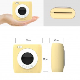 Pocket Printer BT Wireless Thermal Printer Portable Mobile Printer 300dpi for Photo Picture Receipt Memo Note Label Sticker with Clock Function Compatible with Android iOS Windows Mac