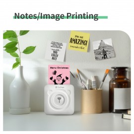 A6 Mini Pocket Printer HD 304DPI Wireless BT Thermal Printer Picture Photo Label Memo Notes Journal Receipt Paper Instant Printer Sticker AR Photo Function Inkless Printing Compatible with Android iOS Smartphone Windows