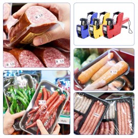 8 Digits Price Tag Machine Handheld Price Labeller Label Date Maker Pricing with 10pcs Price Labels Paper for Office Retail Shop Grocery Store Organization Marking Warehouse