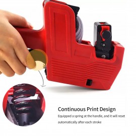 8 Digits Price Tag Machine Handheld Price Labeller Label Date Maker Pricing with 10pcs Price Labels Paper for Office Retail Shop Grocery Store Organization Marking Warehouse