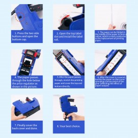 8 Digits Price Tag Machine Handheld Price Labeller Label Date Maker Pricing with 10pcs Price Labels Paper for Office Retail Shop Grocery Store Organization Marking Warehouse