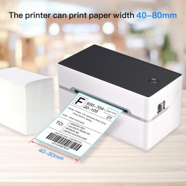 Desktop Shipping Label Printer High Speed USB Direct Thermal Printer Label Maker Sticker 40-80mm Paper Width for Shipping Postage Barcodes Labels Printing Compatible with Amazon Ebay Shopify FedEx USPS Etsy