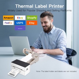 Desktop Shipping Label Printer High Speed USB Direct Thermal Printer Label Maker Sticker 40-80mm Paper Width for Shipping Postage Barcodes Labels Printing Compatible with Amazon Ebay Shopify FedEx USPS Etsy