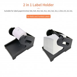 Label Holder for Desktop Thermal Label Printer Rolls and Fanfold Labels Shipping Package Sticker Dispenser Detachable for Delivery Supermarket Retail Store