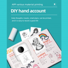 X5 Thermal Photo Printer Pocket Label Maker 200dpi Wireless Receipt Printer for Work Plan Memo Study Notes Lists Journal Printing Compatible with Android iOS Smartphone