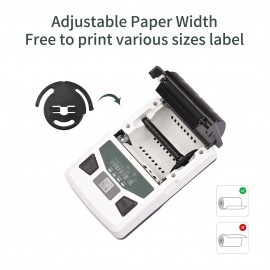 Portable BT Label Maker USB Wireless Thermal Receipt Printer BT Connection Use with APP Compatible with iOS Android Smartphone Adjustable Paper Width for Clothing Jewelry Supermarket Retail Store Barcodes Price Name Printing