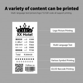 58mm Portable Mini Thermal Receipt Printer USB & BT Connection 2 inches Wireless Printer High Speed with 1 Roll Paper Inside Compatible with iOS Android Windows for Restaurant Sales Retail Shop