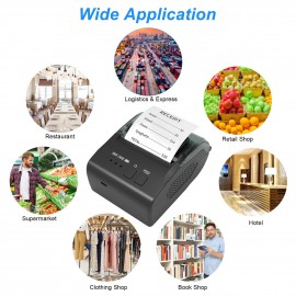 58mm Portable Mini Thermal Receipt Printer USB & BT Connection 2 inches Wireless Printer High Speed with 1 Roll Paper Inside Compatible with iOS Android Windows for Restaurant Sales Retail Shop