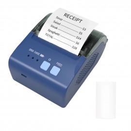 58mm Portable Mini Thermal Receipt Printer USB & BT Connection 2 inches Wireless Printer High Speed with 1 Roll Paper Inside Compatible with iOS Android Windows for Restaurant Sales Retail Shop