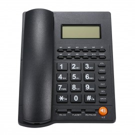Desktop Corded Telephone Landline Telephone with Caller Identification LCD Screen Adjustable Brightness Black(US Telephone Line)