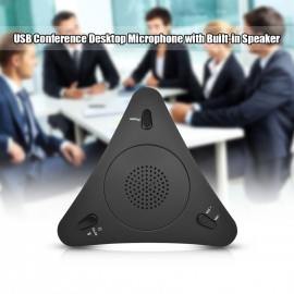 USB Desktop Computer Conference Omnidirectional Condenser Microphone Mic Speaker Speakerphone 360° Audio Pickup Plug & Play for Business Video Meeting