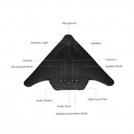 High-power Conference Omnidirectional Condenser Microphone Mic Speaker Speakerphone USB Plug & Play 360° Audio Pickup for Business Video Meeting