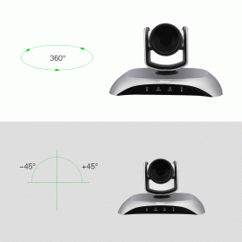 1080P HD Conference Camera USB Plug & Play 3X Zoom 360° Rotation with Remote Control Power Adapter for Video Meetings Training Teaching