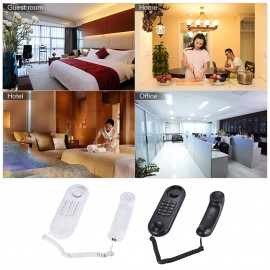 Portable Corded Telephone Phone Pause/ Redial/ Flash Wall Mountable Base Handset for House Home Call Center Office Company Hotel