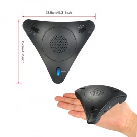 USB Conference Computer Microphone VOIP Omnidirectional Desktop Wired Microphone Built-in Speaker Support Volume Control Mute Function Plug & Play for PC Laptop Office Meeting Video Conference Recording Chatting Online Class Music Playing