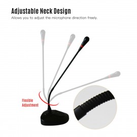 USB Computer Microphone Desktop Wired Microphone Cardioid Condenser Mic Adjustable Neck Plug & Play for PC Laptop Office Meeting Conference Recording Chatting Live Streaming Gaming