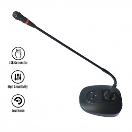 USB Computer Microphone Desktop Wired Microphone Cardioid Condenser Mic Adjustable Neck Plug & Play for PC Laptop Office Meeting Conference Recording Chatting Live Streaming Gaming