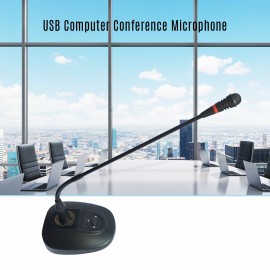 USB Computer Microphone Desktop Wired Microphone Cardioid Condenser Mic Adjustable Neck Plug & Play for PC Laptop Office Meeting Conference Recording Chatting Live Streaming Gaming