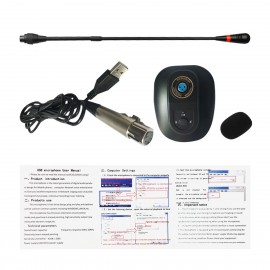 USB Computer Microphone Desktop Wired Microphone Cardioid Condenser Mic Adjustable Neck Plug & Play for PC Laptop Office Meeting Conference Recording Chatting Live Streaming Gaming