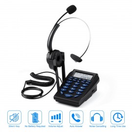 Call Center Telephone Dialpad Corded Telephone with Noise Cancelling Monaural Headset Clear Voice Quality Caller ID Redial for Office Home Telephone Set