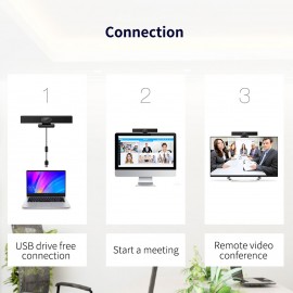 1080P Webcam 3-in-1 HD Video Conference Camera with Microphone and Speaker Auto Focus 360° Voice Pickup USB Plug & Play Compatible with Windows Android Mac for Video Conference/Online Course/Live Streaming