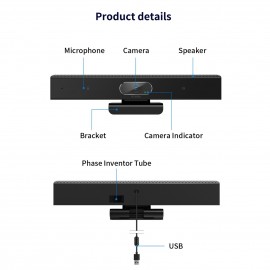 1080P Webcam 3-in-1 HD Video Conference Camera with Microphone and Speaker Auto Focus 360° Voice Pickup USB Plug & Play Compatible with Windows Android Mac for Video Conference/Online Course/Live Streaming
