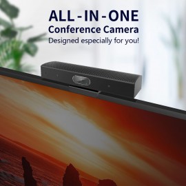 1080P Webcam 3-in-1 HD Video Conference Camera with Microphone and Speaker Auto Focus 360° Voice Pickup USB Plug & Play Compatible with Windows Android Mac for Video Conference/Online Course/Live Streaming