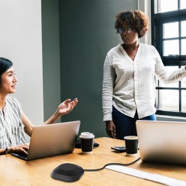 Portable USB Conference Microphone 360° Omnidirectional Condenser Computer PC Mic with Touch Mute Plug and Play Compatible with Windows MacOS for PC Laptop Video Conference Chatting Gaming Recording Online Class Skype