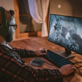 Portable USB Conference Microphone 360° Omnidirectional Condenser Computer PC Mic with Touch Mute Plug and Play Compatible with Windows MacOS for PC Laptop Video Conference Chatting Gaming Recording Online Class Skype