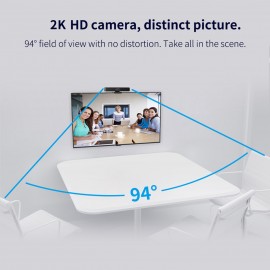 2K Webcam 3-in-1 HD Video Conference Camera with Microphone and Speaker AI Face Tracking Auto Focus 360° Voice Pickup 4 Megapixel USB Plug & Play Compatible with Windows Android Mac for Video Conference/Online Course/Live Streaming